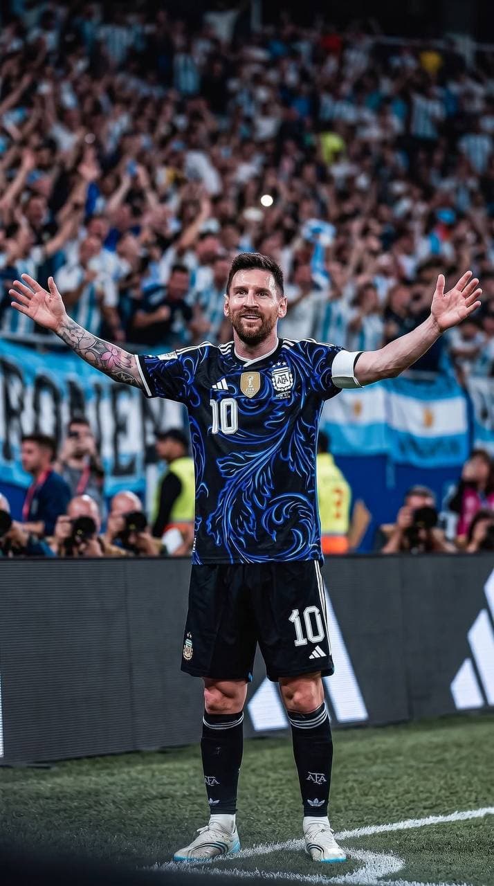 Lionel Messi in a football stadium